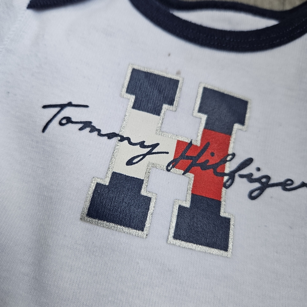 Tommy Hilfiger Baby Bodysuits 3 Pack- Red, White, and Blue - Picture 2 of 6